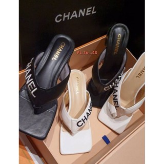 เช็คของก่อนสั่ง สูง 1.5 นิ้ว รองเท้าChanel ส้นสูงหูหนีบ แตะหูหนีบ