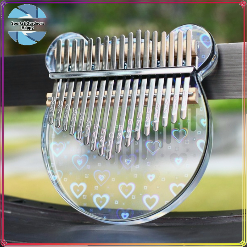 หมีรักที่มีสีสัน เครื่องดนตรีKalimba คาลิมบ้า แบบพกพา Kalimba นิ้วหัวแม่มือเปียโน 17 นิ้วที่สำคัญเปียโน พร้อมกล่อง
