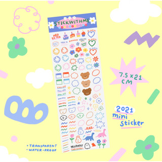 Transparent Mini sticker ลาย Diary สติกเกอร์ขอบใส ไซส์ 7x21cm | Stickwithme4ev