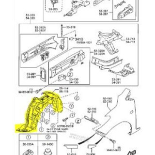 (ของแท้) D01K56130C พลาสติกบังโคลน ซุ้มล้อหน้า ซ้าย-ขวา มาสด้า 2 5ประตู Mazda2 ปี 2009-2010/ราคาต่อ1ข้าง/ของแท้เบิกศูนย์