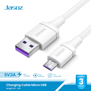 สายชาร์จ Jasoz แท้ Fast Charging Cable Micro USB 5V/3A ความยาว 1-3เมตร กระจายสัญญาณความเร็วสูง
