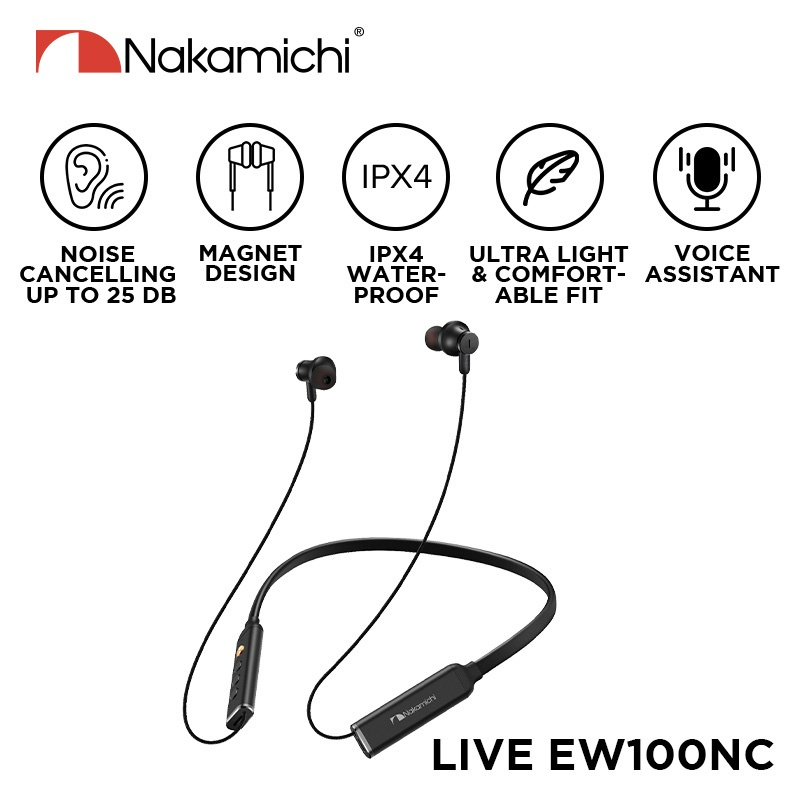 Nakamichi EW100NC Noise Cancelling Wireless Earphone ANC