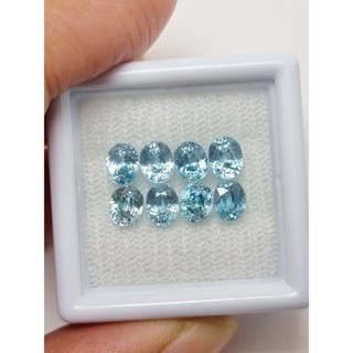 5x4mm. พลอยเพทายฟ้า ชุดละ 8 เม็ด ราคา 2,950฿