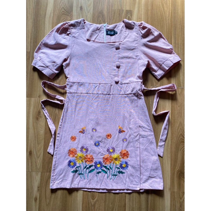 เดรสปัก สีชมพู Ap style M