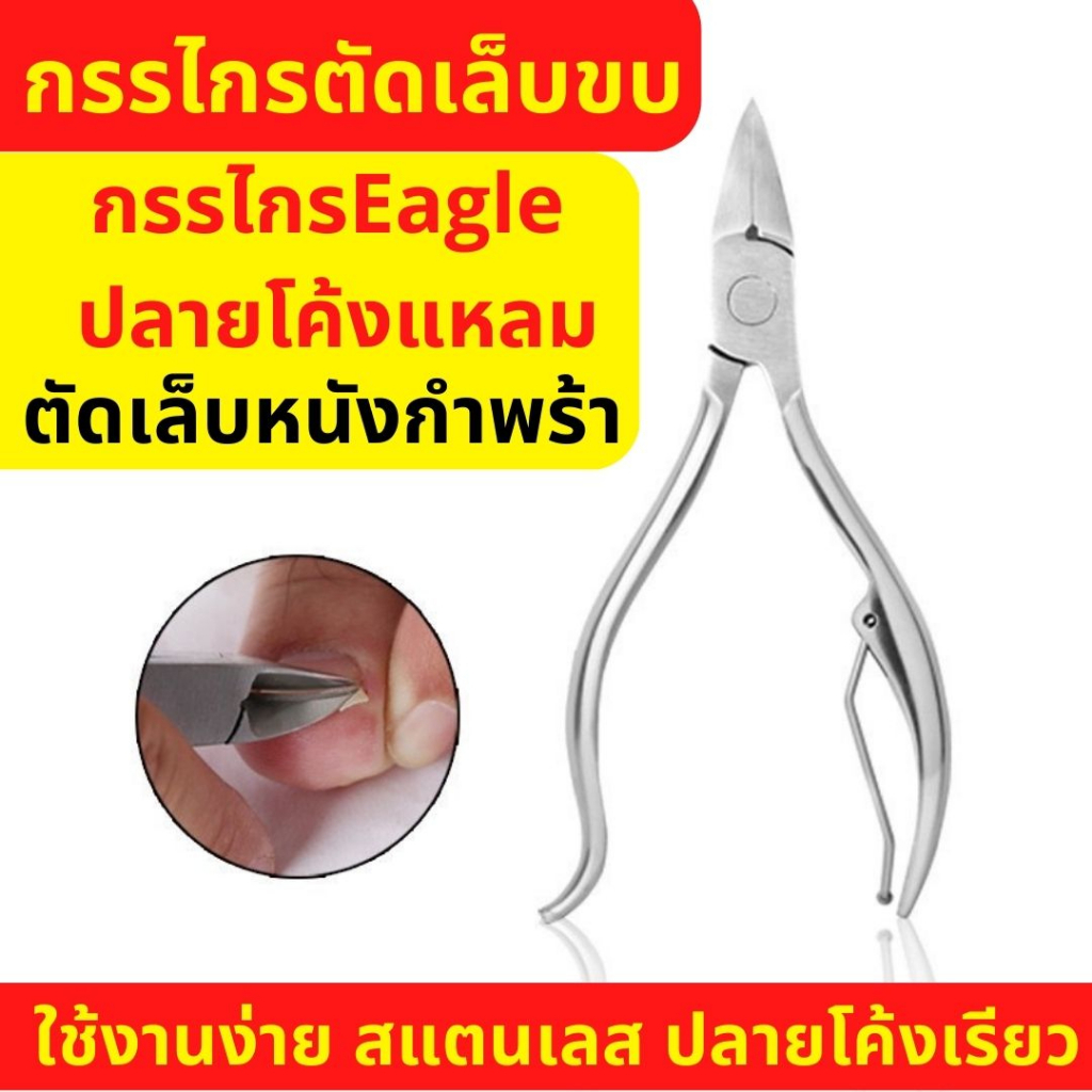 1 ชิ้น กรรไกรEagle ปลายโค้งแหลม สแตนเลส กรรไกรตัดเล็บหนังกำพร้า ตัดเล็บขบได้ดี ทนทาน กรรไกรตัดเล็บ