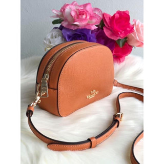 (ผ่อน0%) กระเป๋าสะพายข้าง MINI SERENA CROSSBODY IN SIGNATURE CANVAS (COACH 97561 ทรงโดม หนังแท้ สีส้ม