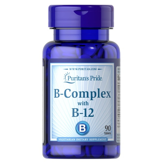 วิตามินบีรวม  B1 B2 B3 B12 Puritan's Pride Vitamin B-Complex and Vitamin B-12