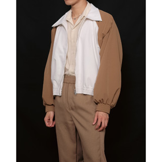 FW22/20 Vintage Oversized Jacket in Taupe/Brown | เสื้อแจ็กเกต ทรงหลวม สไตล์วินเทจ สีเทาดินสลับสีน้ำตาล