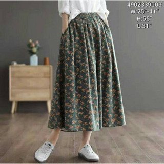 apanese style cotton skirt freesize กระโปรงผ้าคอตตอนงานญี่ปุ่น