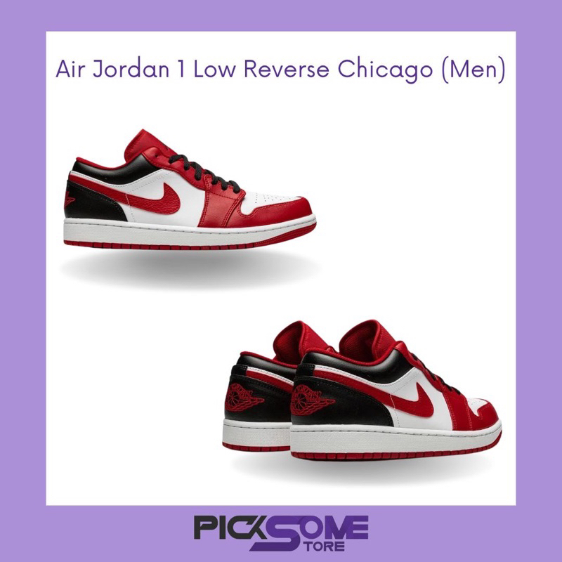 (พร้อมส่ง) ของแท้100% รองเท้า Nike Air Jordan 1 Low "REVERSE CHICAGO BULLS"(MEN)🖤❤️🤍