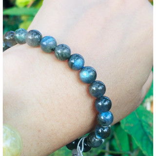 กำไลหินนำโชคลาบราโดไรท์ (Labradorite) ขนาด8มิล