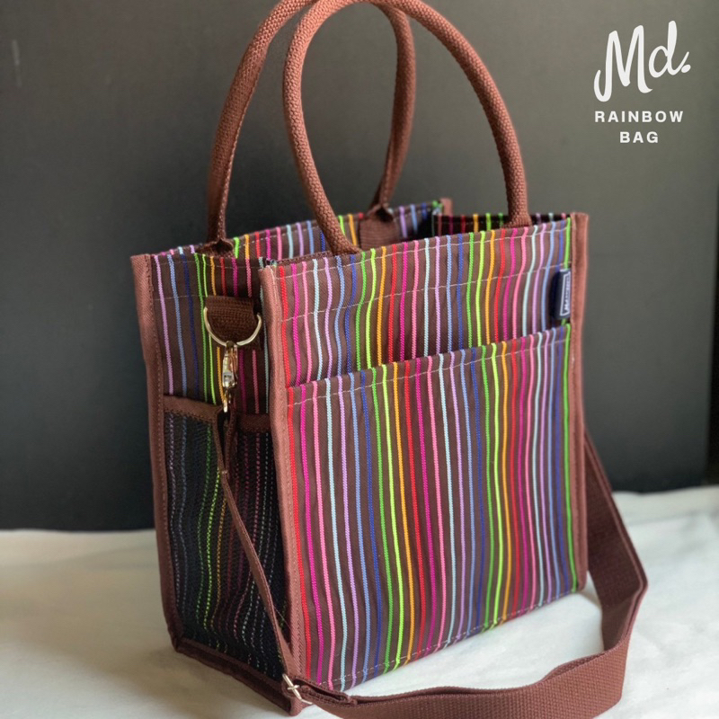 กระเป๋าสายรุ้ง md-box14 ลายริ้วเล็ก