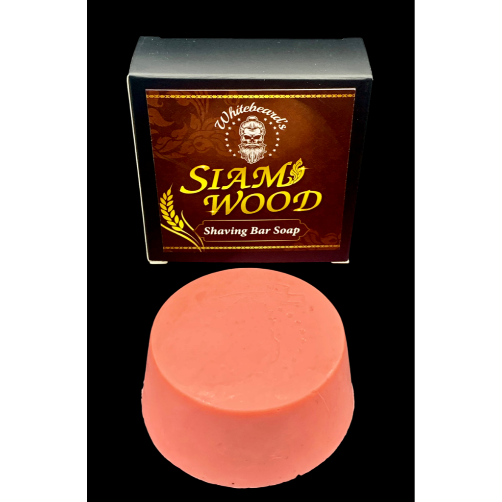 Thailand Style Shaving Cream Soap Bar with Riceberry and Agarwood by Whitebeard's