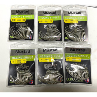 Mustad JIGGING SINGLE HOOK HOODLUM+ SALTWATER GAME SPECIAL เบอร์ 1/0 3/0