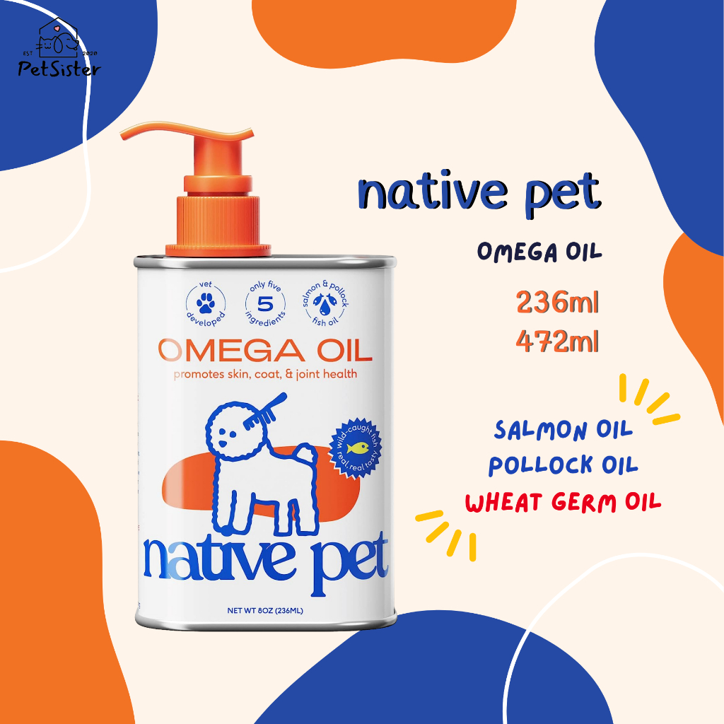 Native Pet Omega Oil 237ml/ 472ml น้ำมันแซลมอนพอลแล็คเกรดพรีเมี่ยม x Petsister