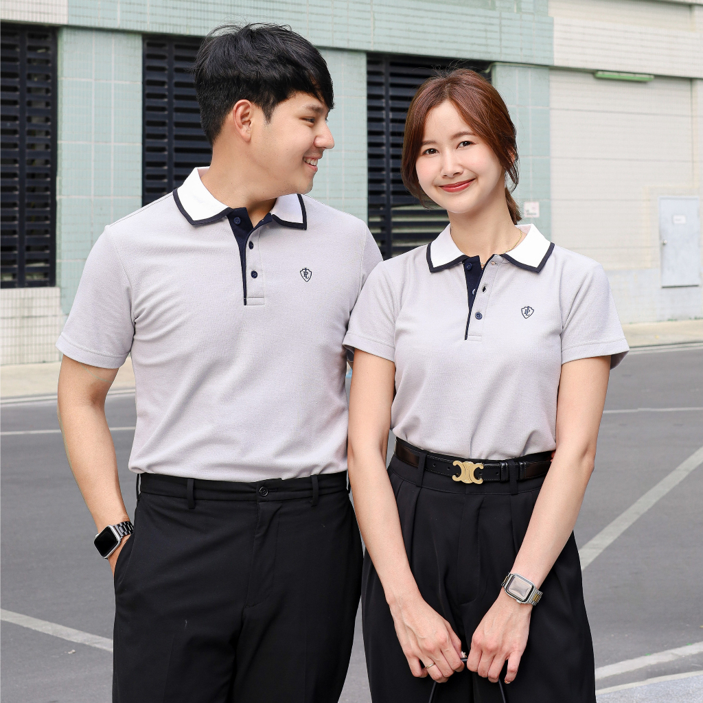 POLOLAND เสื้อโปโลคู่ เสื้อโปโลทีม รุ่น Dandy - สีเทาเมฆ
