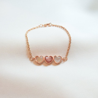 เครื่องประดับ Rock Me Jewelry รุ่น  Heart Beat Bracelet แหวน ทองเหลือง ประดับพลอย