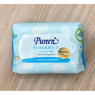 ทิชชูเปียก Pureen pure&amp;mild ห่อละ 30 แผ่น ผ้าเช็ดทำความสะอาดสูตรอ่อนโยนผลิตจากน้ำบริสุทธิ์ ไม่ก่อการระคายเคืองผิว