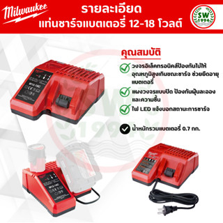 แท่นชาร์จ แบตเตอรี่  M12 M18 Milwaukee