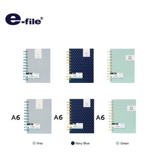 e-file (อี-ไฟล์) สมุดริมลวดพิมพ์ลาย ขนาดA6 อี-ไฟล์ CNB92 สมุดโน๊ต สมุดบันทึก สมุดจดบันทึก สมุดจด (คละสี)