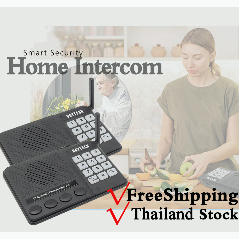 จัดส่ง1-2วัน Daytech ระบบอินเตอร์คอมไร้สาย 10 ช่องทาง 1 กม. สําหรับโรงแรม ออฟฟิศ CI02