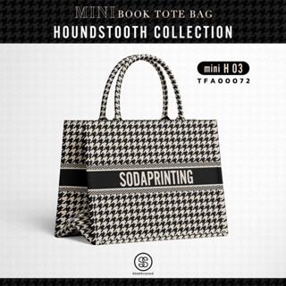 กระเป๋า Mini Book tote bag HOUNDSTOOTH COLLECTION รหัส TFA00072 #ใส่ชื่อได้ #SOdAbag