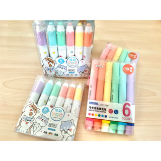 🖍️🖍️🖍️ปากกาสี ไฮไลท์เน้นข้อความ 6 สีพร้อมส่ง