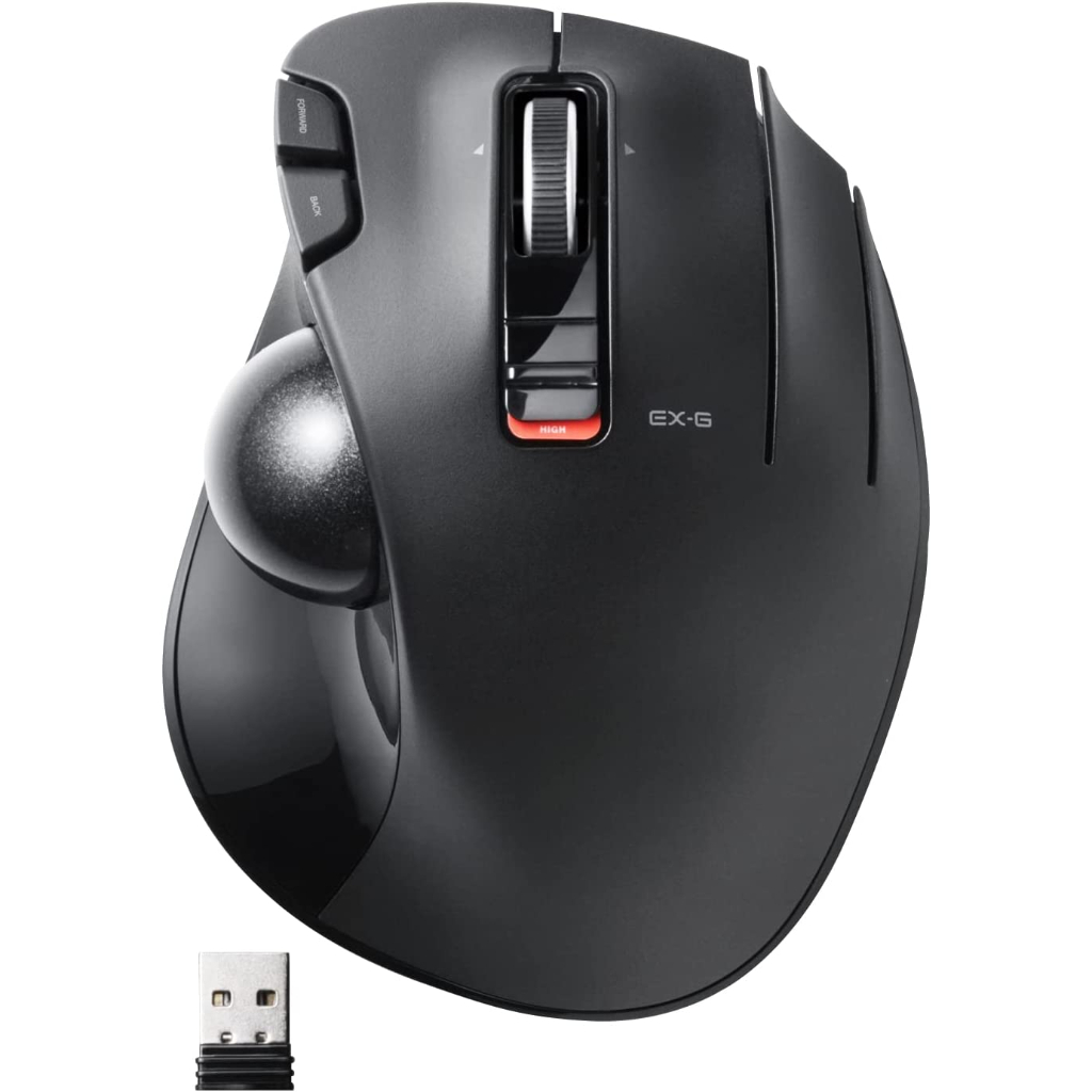 Elecom Mouse Wireless (รวมรีซีฟเวอร์) Trackball 6 Buttons สีดำ M-XT3DRBK
