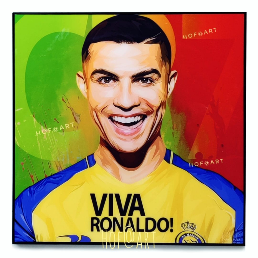 Cristiano Ronaldo #11 CR7 คริสเตียโน่ โรนัลโด้ Al Nassr อัลนาสเซอร์ รูปภาพ​ติด​ผนัง​ pop art ฟุตบอล​