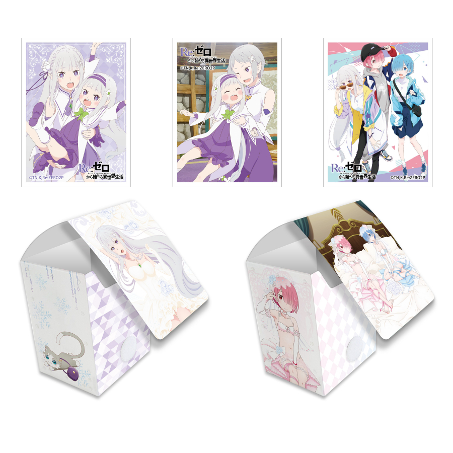 Sleeve &amp; Deck Case Re:Zero Kara Hajimeru Isekai Seikatsu : Emilia &amp; Fotuna, Rem, Ram  - ซองใส่การ์ด, กล่องใส่การ์ด