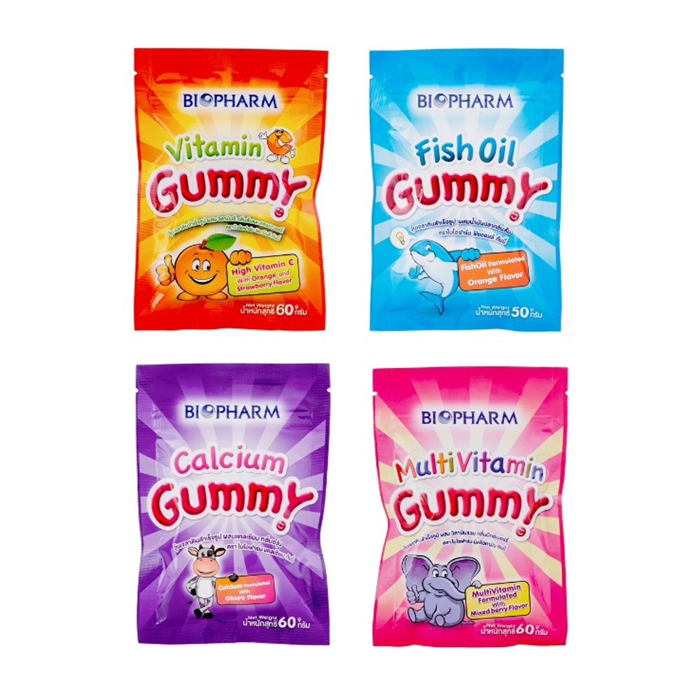 Biopharm Vitamin C, Multivitamin, Calcium, Fish oil Gummy