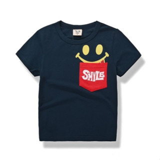 เสื้อยืดหน้ายิ้ม Super Smile สีกรม