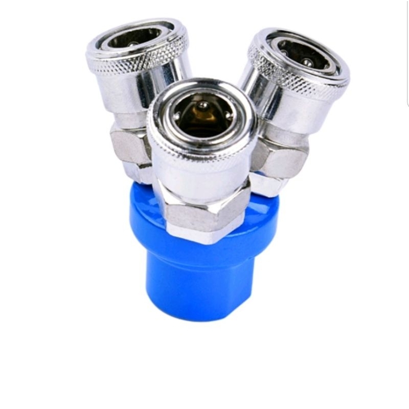 คอปเปอร์ลม คอปเปอร์ 2 ทาง ข้อต่อสวมเร็วแยกสองทาง ขนาด 1/4