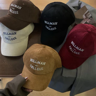 หมวกแก๊ปผ้าลูกฟูก ปัก Hillman College มี 7 สี