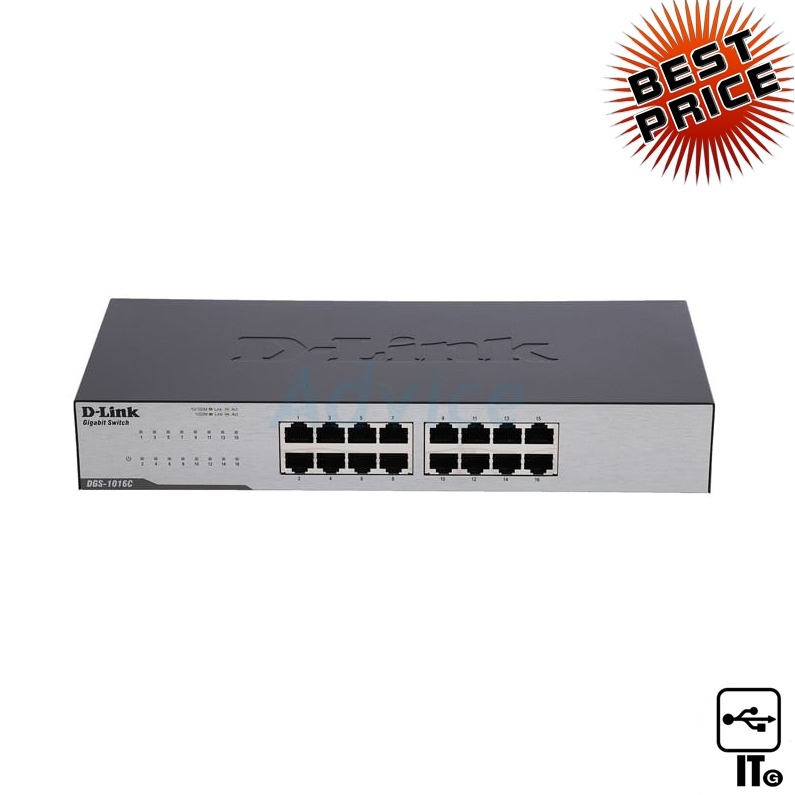 Gigabit Switching Hub 16 Port D-LINK DGS-1016C (11'') ประกัน LT. เครื่องช่วยขยายสัญญาณ ประกัน LT.
