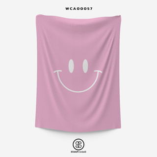 ผ้าติดผนัง ผ้าแขวนผนัง ผ้าตกแต่ง ลาย Smile สีชมพูอมม่วง รหัส WCA00057 #SOdAhome #WallCloth