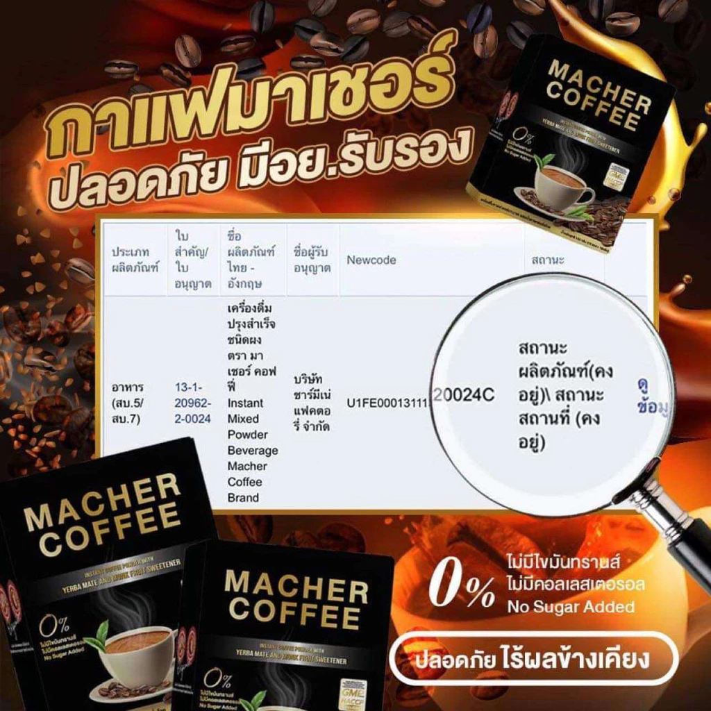 🔥สูตรใหม่🔥 โปร 4 แถม 2 รับ 6 กล่อง กาแฟมาเชอร์ เยอบามาเต กาแฟคุมหิว อิ่มนาน เร่งเผาผลาญ ความอ้วน thumbnail 9