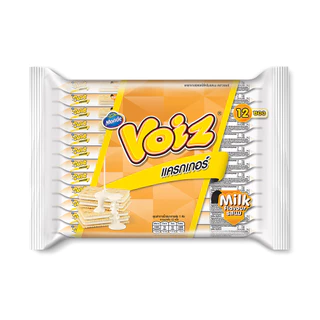 [3 แพ็ค] Voiz Cracker Milk วอยซ์ แครกเกอร์ นม 24 กรัม 12 ซอง รวม 3 แพ็ค