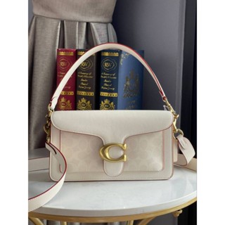 COACH Tabby Shoulder Bag 26 in Signature Canvas with Beadchain กระเป๋าสะพายข้าง สีขาวงาช้าง