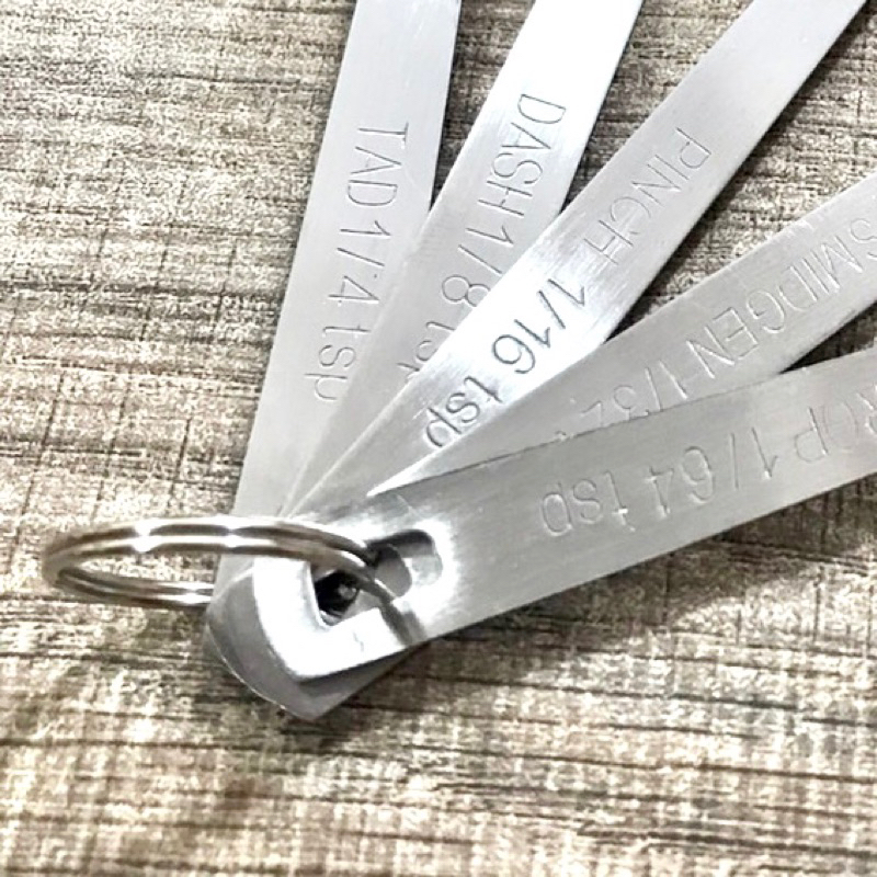 Bakery D'VER ❤️ ช้อนตวงสแตนเลสจิ๋ว 1/4, 1/8, 1/16, 1/32 และ 1/64 ชุดช้อนตวงส่วนผสมหยิบมือ 5 ชิ้น - รูปที่ 4