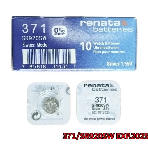 ถ่านกระดุม Renata 371 SR920SW ของแท้ Swiss Made 1.55V ถ่านสวิส ถ่านนาฬิกา EXP.2026