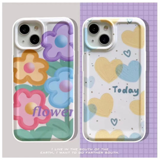 ✨ส่งของขวัญ✨เคสไอโฟน 14 Pro Max 13 12 11 เคส for เคสไอโฟน11 ดอกไม้ รูปหัวใจ พกง่ายๆ iPhone13 การป้องกันการตก Case