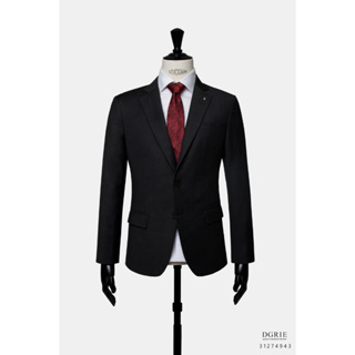 Dark Gray Wool 2 Button M/S Notch Lapel Jacket-แจ็คเก็ตสีเทาเข้ม