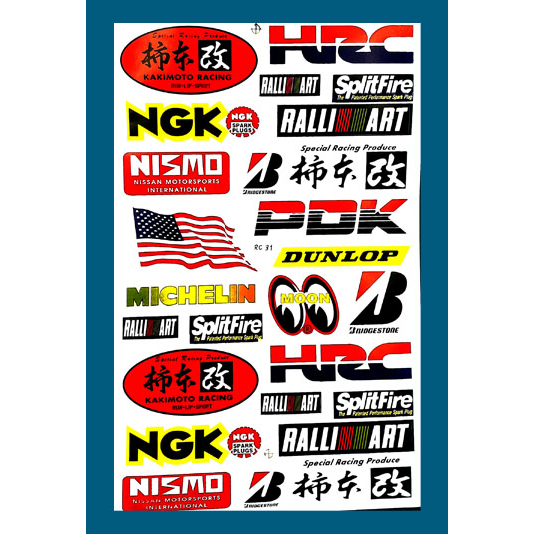 สติกเกอร์ HRC NGK RALLIART สติกเกอร์แต่งรถ ตกแต่งข้างรถ สำหรับรถมอเตอร์ไซค์ ติดรถยนต์ ติดหมวกกันน็อค