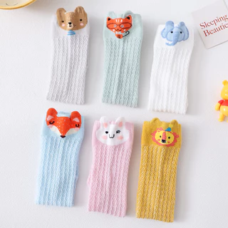 Babyonline(Y019)E2 (ส่งด่วน1วัน)ถุงเท้าข้อยาวลายการ์ตูนสำหรับเด็กผ้าฝ้าย ระบายอากาศได้ดี
