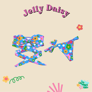 *พร้อมส่ง* New in 2022 Jelly Daisy Bikini Set ชุดว่ายน้ำบิกินี่สายฝอ ลายดอก พันเอวแซ่บๆ กางเกงผูกข้าง เกาะอกผูกหน้า