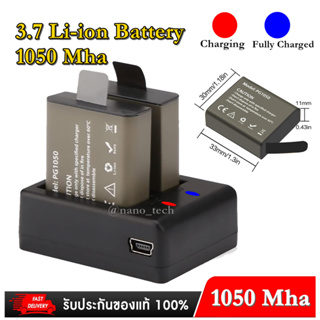 แบตเตอรี่ PG1050 Battery + Dual Charger For EKEN H9 H9R H3R H8R H8PRO H8 For SJCAM SJ4000 SJ 4000 SJ5000 Nanotech