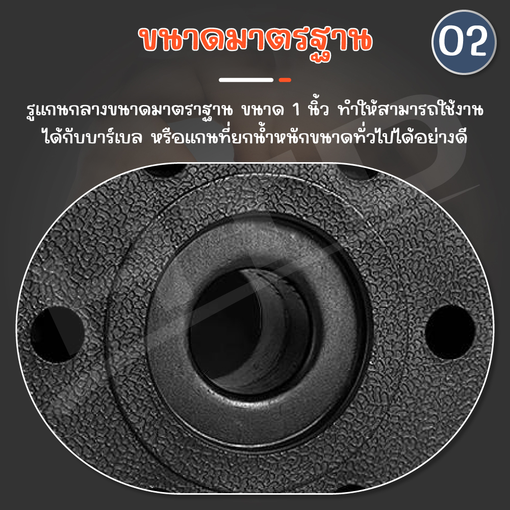 BG แผ่นดัมเบล PVC รุ่น Q307 น้ำหนัก 7.5 kg. - 20 kg. 1แผ่นดัมเบล ที่ยกน้ำหนัก บาร์เบล - รูปที่ 3