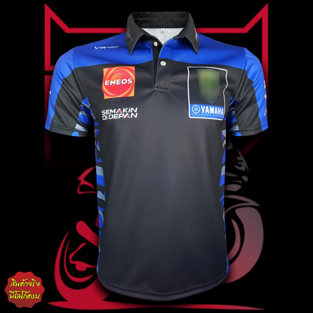 เสื้อPolo MotoGP เสื้อโปโลโมโตจีพี ทีม ยามาฮ่า เอนเนียจี้ #MG0102 พิมพ์ทั้งตัว ไซส์ S-5XL