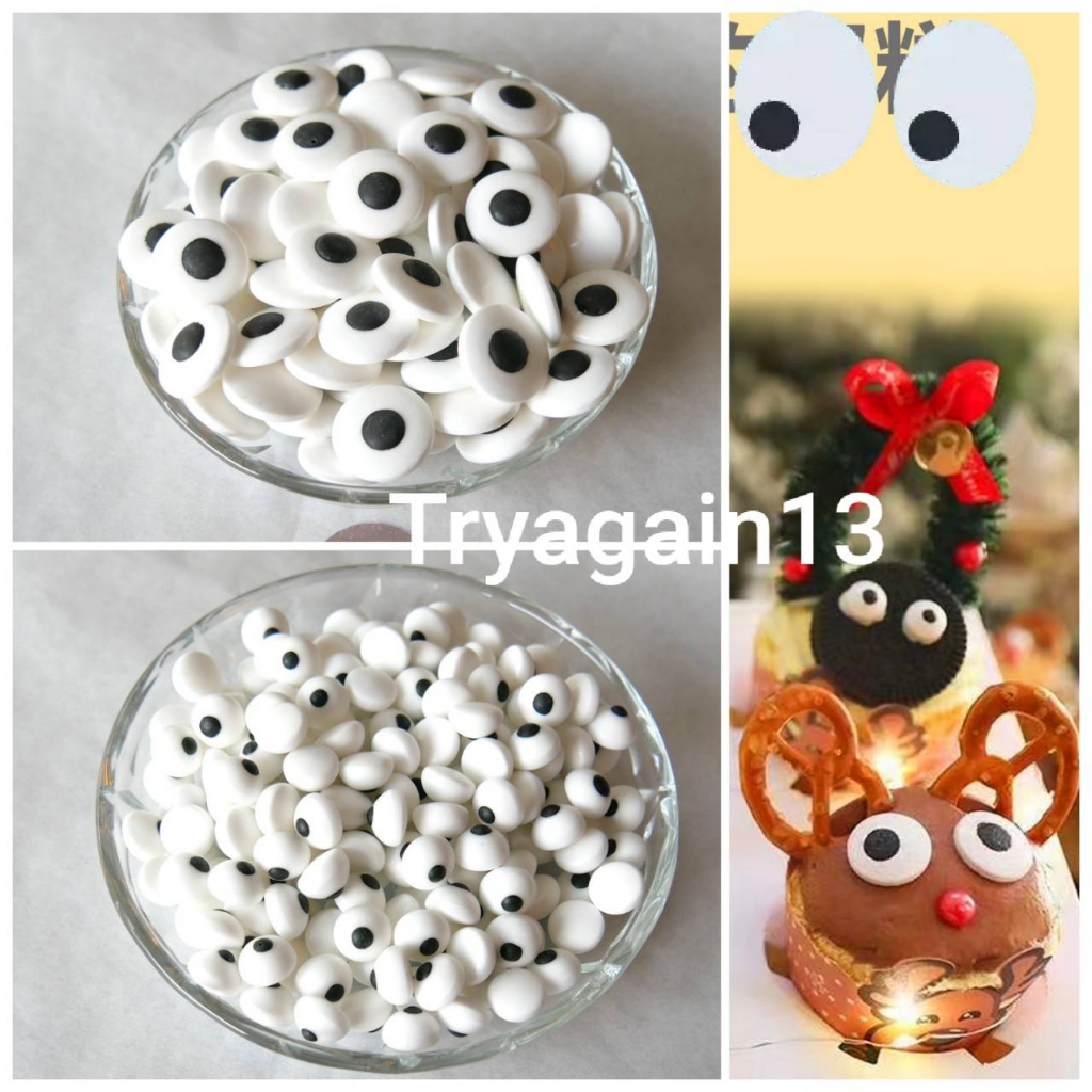 👀 น้ำตาลลูกตา 👀  1 cm 2 cm !!!อย่างดี!!! น้ำตาลตกแต่งขนม